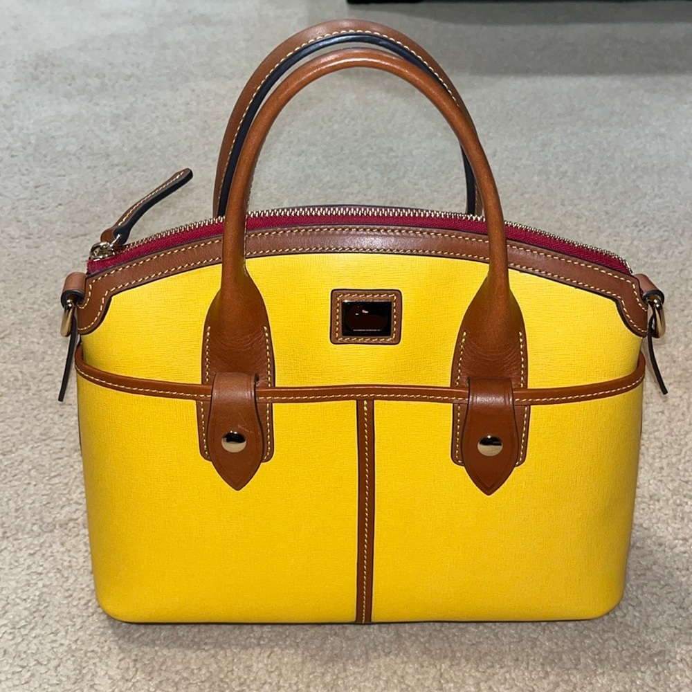 Dooney and Bourke | Camden Saffiano Domed Satchel in Dandelion Yellow